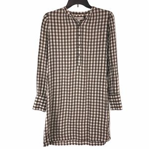LOFT Plaid Cotton Tunic, Size Small
